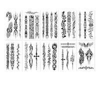 Temporary Tattoos for Men Women, 10 pcs 12 * 6.8 cm/4.7 * 2.7 in Tribal Temporary Tattoo Mix Body Sticker, Art Sticker for different occasions and makeup styles