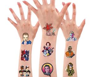 Temporary Tattoos for Strangèr things, 8 Sheets 200+ PCS Movie Series Birthday Party Supplies Favors Super Cute Fake Tattoos Stickers Party Decorations for Fans School Gifts …