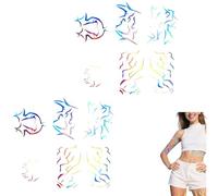 Temporary Tattoos, Rumii Tattoos Demon Purple Hunter Tattoos Stickers Waterproof Long Lasting Easy to Use Body Art for Cosplay Festivals Halloween (B-2Pcs)