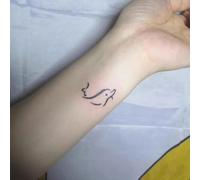 Temporary Tattoos Stickers 2Pcs8 Waterproof Semi-Permanent Lasting 2 Weeks Ins Style Simple Dolphin Herbal Fake Tattoos For Men And Women Juice Small Fresh Wrist