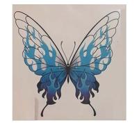 Temporary tattoos,Tattoos. tattoos,3 Sheets Flame Butterfly Temporary Tattoo Romantic Blue Pattern Fake Stickers