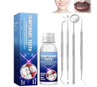 Temporary Tooth Filling Repair Kit, Fake Teeth Replacement Kit to Fix Missing or Broken Teeth Easily, Includes 4 Dental Tools for Quick Filling Replacement, Denture Repair Kit, Easy to Use