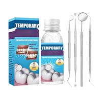 Temporary Tooth Filling Repair Kit,Temporary Teeth Replacement Kit with 4 Dental Tool,Dental Care Kit Fixing for Fixing Missing,Broken or Chipped Teeth,DIY Natural Filling Fake Teeth