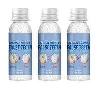 Temporary Tooth Filling,Tooth Filling Repair Kit,Tooth Repair Beads,Missing Tooth Replacement Kit,Moldable False Teeth for Fixing (3pcs)