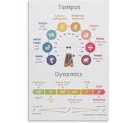 Tempos and Dynamics Music Theory Piano Classroom Educational Poster Wall Decor Metal Tin Sign Chic Art 8x12 Inch
