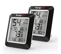 TempPro A50-2 Hygrometer Indoor Thermometer Humidity Sensor with Air Comfort Indicator, 2 Pack Humidity Meter Room Thermometer for Home Basement Greenhouse Temperature Sensor, Black