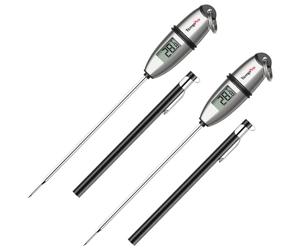 TempPro TP02S Digital Meat Thermometer, Instant Read Thermometer, 2 Pack | 13.5cm Temperature Probe with Tip Cover, Auto-Off and Non-Slip Ring, Ideal for Cooking BBQ Sugar Jam(Previously ThermoPro)