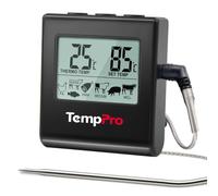 TempPro TP16 Digital Meat Thermometer with Stainless Steel Food Probe,Black