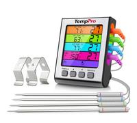 TempPro TP17H Digital Meat Thermometer with 4 Colourful Temperature Probes | Kitchen Cooking Thermometer for Oven Grill, Smoker, BBQ,Liquids, Candy, Oil, Deep Frying with Backlight(Previously ThermoPro)