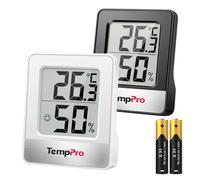 TempPro TP49 Digital Indoor Hygrometer, Mini Room Thermometer, 2 Pieces