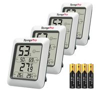 TempPro TP50 Room Thermometer, Digital Indoor Hygrometer Monitor, 4 Pieces | Min&Max Records, High accuracy, Temperature and Humidity Meter for Home Office Nursery Comfort (Previously ThermoPro)