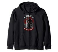 Tempt Not The Righteous Man To Draw His Sword Templar Knight Zip Hoodie