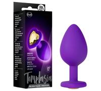 Temptasia M - Golden Heart Gem Anal Dildo (Purple) - Medium