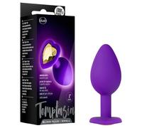 Temptasia S - Gold Jeweled Heart Anal Plug (Purple) - Small