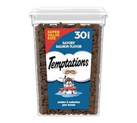 Temptations Classic Crunchy and Soft Cat Treats Savory Salmon Flavor, 30 oz. Tub, Makes a Great Holiday Cat Treat