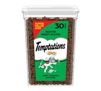Temptations Classic Crunchy and Soft Cat Treats Seafood Medley Flavor, 30 Oz. Tub