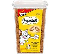 Temptations Classic Crunchy and Soft Cat Treats Tasty Chicken Flavor, 30 oz. Tub