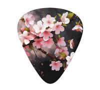 Tempting Cherry Blossoms Guitar Plectrums, 12 Pcs Lightweight Guitar Plectrums, 0.46mm/0.71mm/0.96mm Thickness For Acoustic Guitar Acoustic Electric Guitar Ukulele Bass