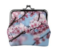 Tempting Cherry Blossoms Print Coin Purse Wallet Buckle Kiss Lock Change Purse Change Holder Wallet Coin Purse