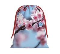 Tempting Cherry Blossoms Print Reusable Drawstring Gift Bags For Candy Bag Birthday, Wedding Or Daily