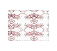 Tempting Cherry Blossomsprint Dish Drying Mat,Absorbent Kitchen Counter Dishes Rack Draining Board Mat for Kitchen,Non-Slip Table Mat,Placemat,18x24in