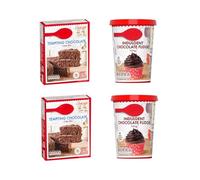 Tempting Chocolate Cake Mix 2X425g & Indulgent Chocolate Fudge Icing 2X400g - Complete Kit for Two Rich & Moist Chocolate Cakes