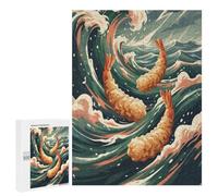 Tempura Shrimp in Crashing Waves Hobby Jigsaw Puzzle for Adults, 500 PCS, An Engaging Indoor Activity for Quiet Evenings, for Family Nights