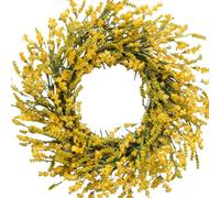 TEMPUS 20 Inch Yellow Flower String for Front Doors Wreath Spring and Summer Wreath for Indoor and Outdoor Decor Rustic and Farmhouse Style Home Decor（Yellow ）