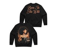 TEMS Unisex's Official Merch Born in The Wild Tour Crew Neck Sweatshirt, Black, L