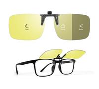 TEMSO Clip on Day Night Driving Glasses, Polarized Anti-Glare Clip-on Night Vision Glasses for Men Women,Idea for Driving Fishing Filter Dazzling Glare from Headlights|Clear Vision|UV400|Flip up