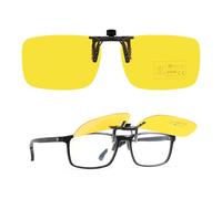 TEMSO Clip on Night Driving Glasses Flip up,Polarized Anti Glare Clip on Driving Glasses for Men Women,Reduce Dizzling Headlights, Brighten and Clear Vision
