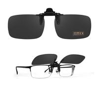 TEMSO Clip on sunglasses,Flip Up For Driving Mens Women,Polarized|UV protection|HD vision|Reduce Glare|Safe Driving