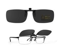 TEMSO Clip On Sunglasses Over Prescription Glasses For Men Women,Polarized Flip up Driving Glasses,UV400 Protection|Anti Glare|HD Vision|Safe Driving|Black