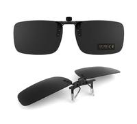 TEMSO Clip On Sunglasses Over Prescription Glasses For Men Women,Polarized Flip up Driving Glasses,UV400 Protection|Anti Glare|HD Vision|Safe Driving|Black