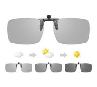 TEMSO Photochromic Clip On Sunglasses,Polarized Flip Up Driving Glasses for Mens Womens, Clear Vision Ideal for Indoor and Outdoor,Safe Driving|UV Protection|Non Dark|Grey