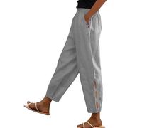Temu Clothes Shorts For Women Uk 3/4 Leggings For Women Uk Girls Waterproof Trousers Plain Wide Leg Trousers Stretch Palazzo Trousers Elasticated Waist Summer Trousers Crinkle Trousers (Gray, Xxl)