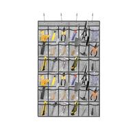 TEMUORG Over Door Hanging Tool Storage Bag Wall Mounted Screw Organizer Garage Accessories Organization with Clear Pockets (36 pockets)