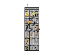 TEMUORG Over Door Hanging Tool Storage Bag Wall Mounted Screw Organizer Garage Accessories Organization with Clear Pockets (18 pockets)