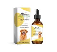 Temviey Natural Yeast Infection Treatment for Dogs 60ml, Antibiotics Dog Ear Drops, Dog Ear Infection Treatment Drops for Itchy Dog Skin Relief, Soothe Itchy Paws Eyes, Immune Health - Bacon Flavor