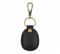 Temvue Access Card Holder Leather Air Tag Holder RFID Key Fob Bag Key Chains NFC Smart Key Tag, Black, 1.77 x 2.17 inches