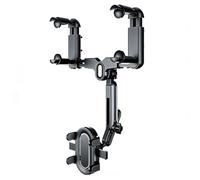 Temvue Car-Mounted Phone Holder, 360° rotatable and extendable, Suitable for All Smartphones and Universal Rearview Mirror Phone Holders for Large Vehicles. (Black)