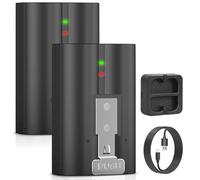 TEMZICK 2-Pack 6040mAh Replacement Battery with Charger Station for Ring-Doorbell Camera 2/3/3 Plus/4, Spotlight and Stick Up Cam, Rechargeable Upgraded Lithium Li-ion Batteries 3.65V