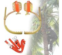 Temzyy Model350 Professional Tree Climbing Gear Set, Carbon Steel Construction, Adjustable Electrician Wooden Pole Foot Buckle, Orange Safety Straps, for Hunting, Watching, Fruit Picking