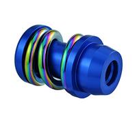 Temzzer 3 inch Shifter Gear Lever Knob Spring Heavy Car Stick Shift Aluminum Head for Most Manual Automatic Vehicles (Blue Colorful)