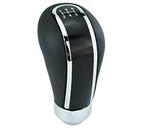 Temzzer 5 Speed Car Shift Knob PU Leather Gear Lever Handle Car Stick Gear Head for Most Manual Automotive Vehicles (Black)