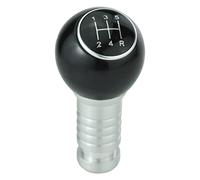 Temzzer 5 Speed Car Shift Stick Knob Aluminium Gear Lever Shifter Knob Ball Shift Handle for Most Manual Automatic Vehicles (Black, Silver)