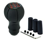 Temzzer 5 Speed Car Shift Stick Knob Leather Shifter Handle Lever Ball Stick Gear Head for Most Manual Automatic Vehicles (Black)