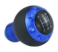 Temzzer 5 Speed Gear Knob Ball Gear Shift Handle Leather Shifter Lever Head for Most Manual Vehicles (Blue)