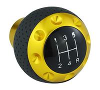 Temzzer 5 Speed Gear Knob Ball Gear Shift Handle Leather Shifter Lever Head for Most Manual Vehicles (Yellow)