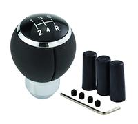 Temzzer 5 Speed Gear Shifter Knob Ball PU Leather Shift Stick Lever Head for Most Manual Automotive Vehicles (Black)